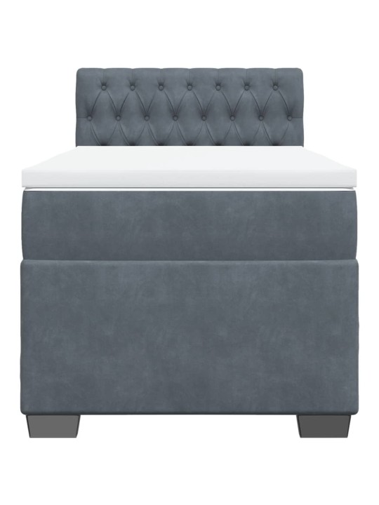 Box spring postel s matrací tmavě šedá 90x190 cm samet