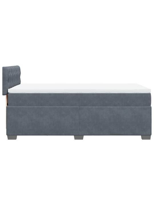 Box spring postel s matrací tmavě šedá 90x190 cm samet