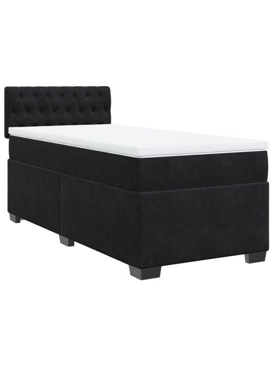 Box spring postel s matrací černá 90x190 cm samet