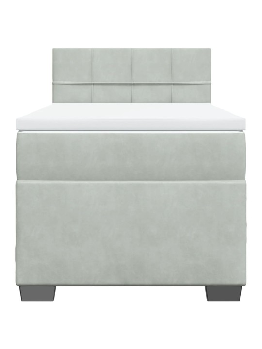 Box spring postel s matrací světle šedá 90x190 cm samet