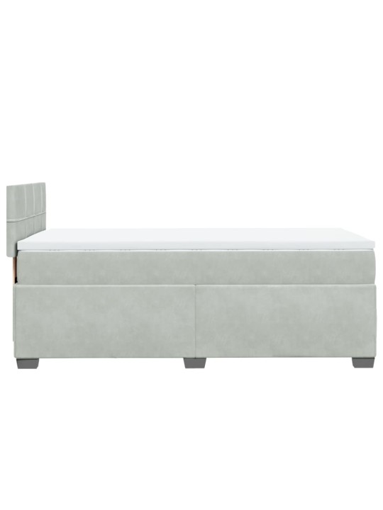 Box spring postel s matrací světle šedá 90x190 cm samet