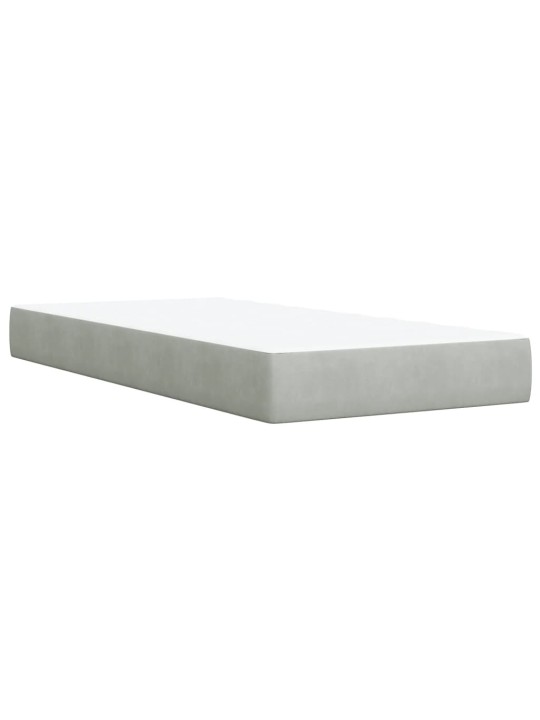Box spring postel s matrací světle šedá 90x200 cm samet