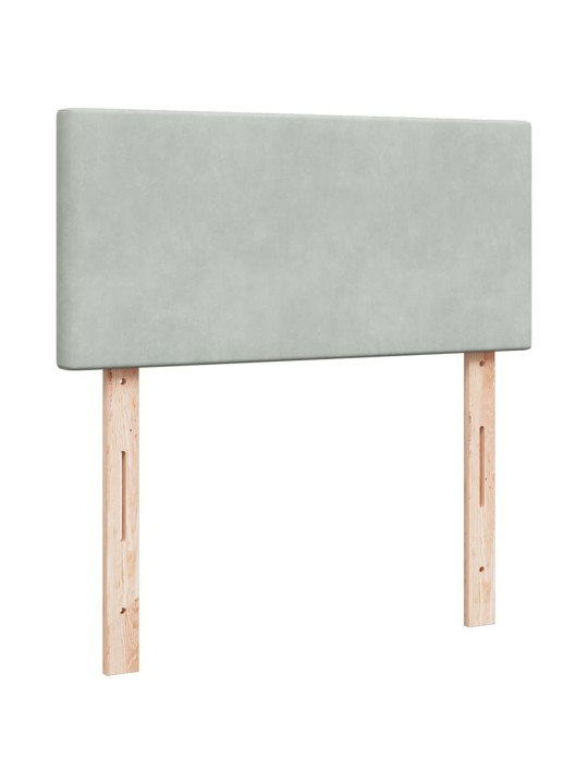 Box spring postel s matrací světle šedá 90x200 cm samet