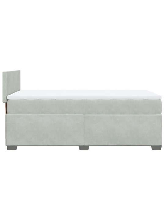 Box spring postel s matrací světle šedá 90x200 cm samet