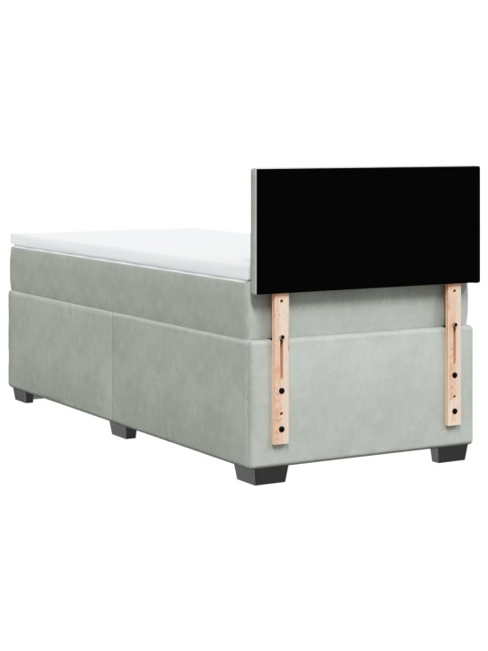 Box spring postel s matrací světle šedá 90x200 cm samet