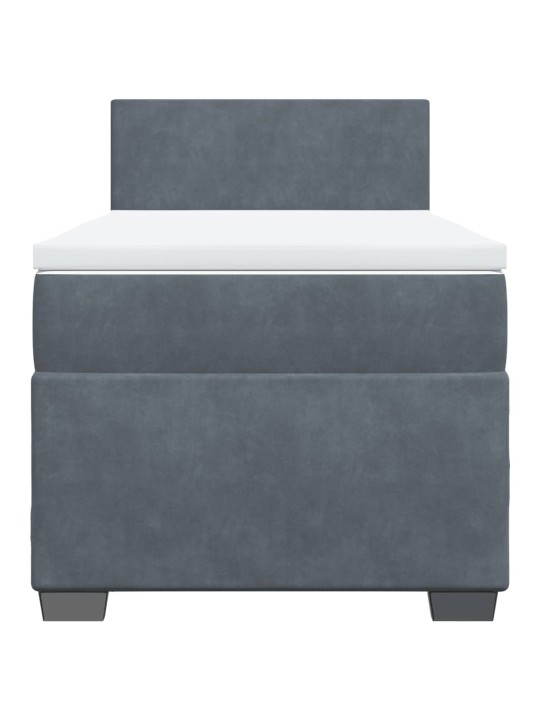 Box spring postel s matrací tmavě šedá 90x200 cm samet