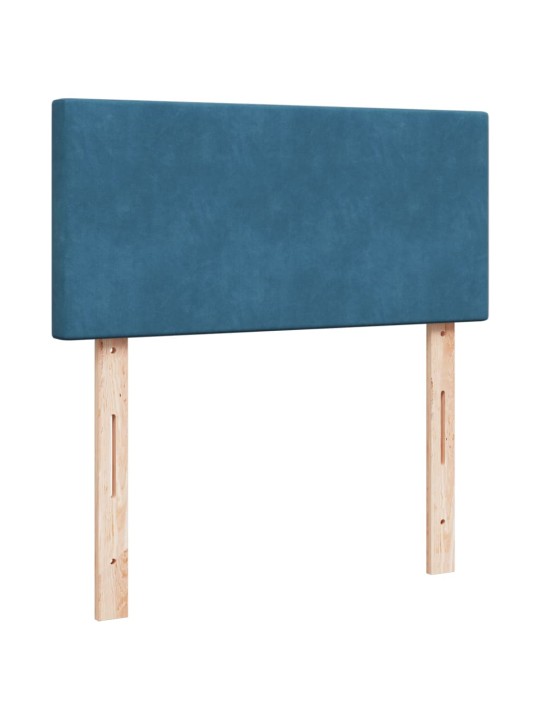 Box spring postel s matrací tmavě modrá 90x200 cm samet