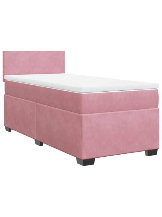Box spring postel s matrací růžová 90x200 cm samet