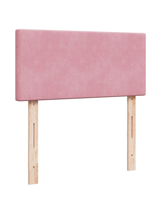Box spring postel s matrací růžová 90x200 cm samet