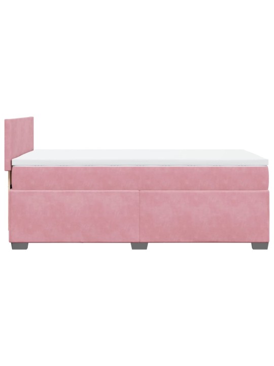 Box spring postel s matrací růžová 90x200 cm samet