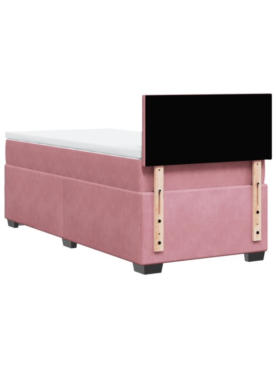 Box spring postel s matrací růžová 90x200 cm samet
