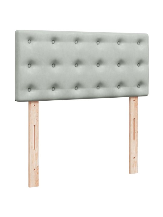 Box spring postel s matrací světle šedá 90x200 cm samet