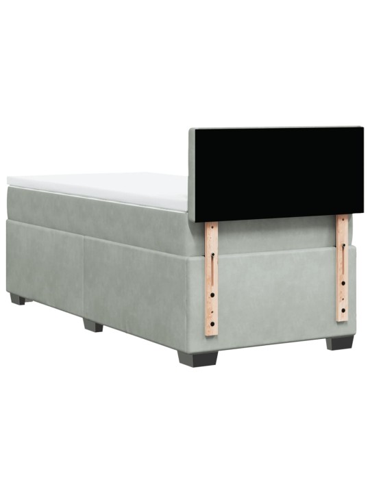 Box spring postel s matrací světle šedá 90x200 cm samet