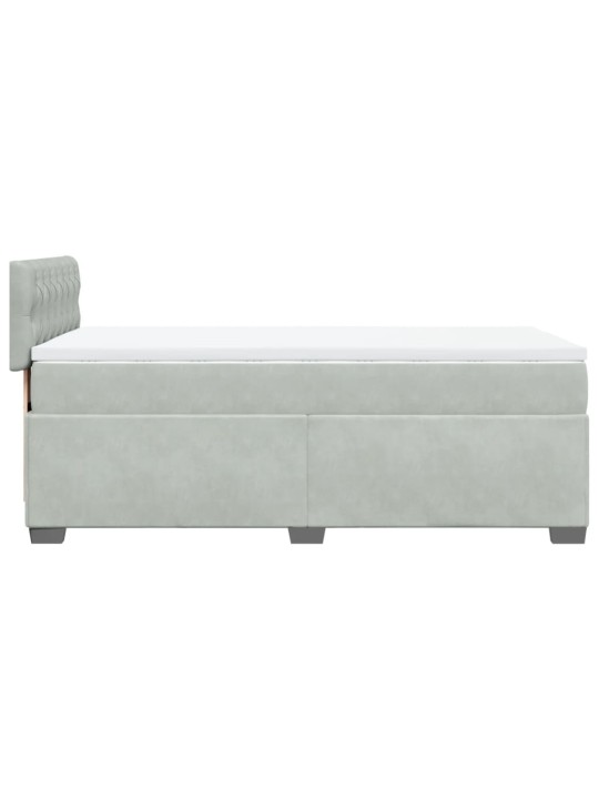 Box spring postel s matrací světle šedá 90x200 cm samet