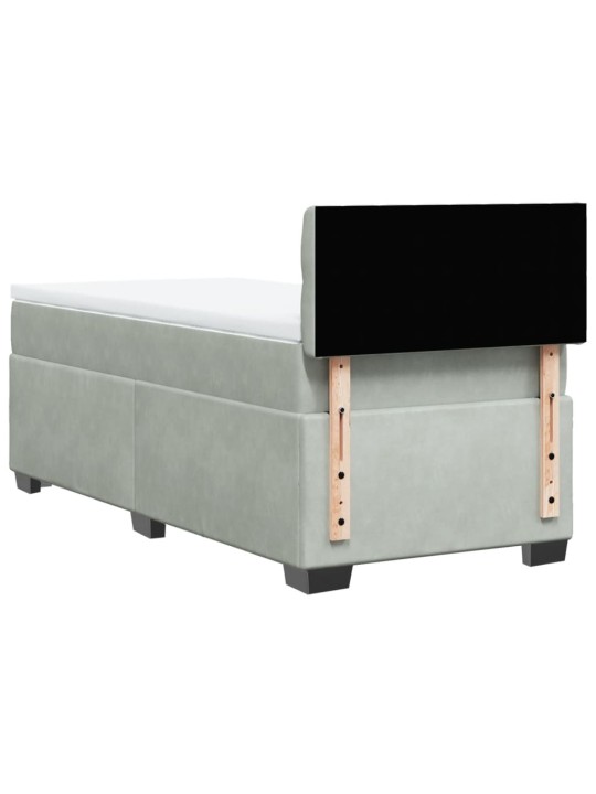 Box spring postel s matrací světle šedá 90x200 cm samet