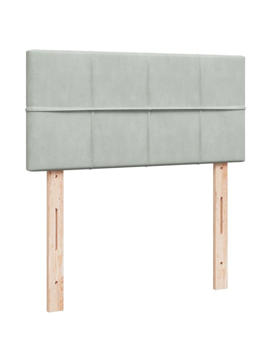 Box spring postel s matrací světle šedá 90x200 cm samet