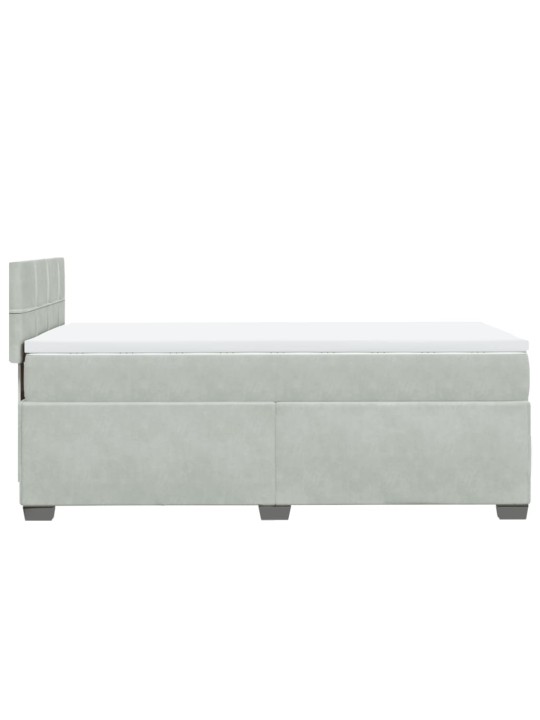 Box spring postel s matrací světle šedá 90x200 cm samet