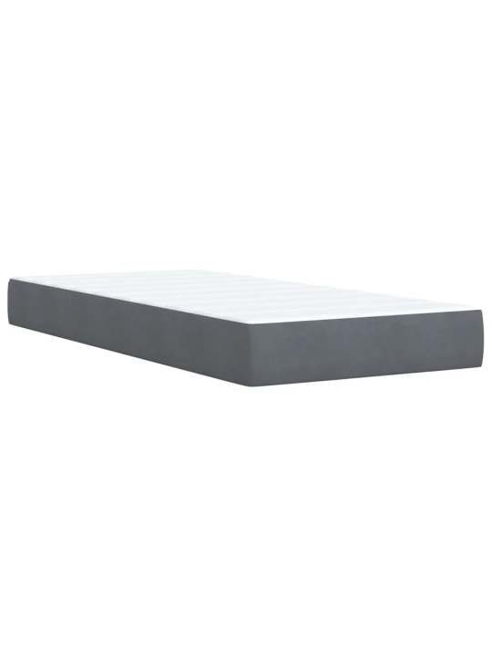 Box spring postel s matrací tmavě šedá 90x200 cm samet