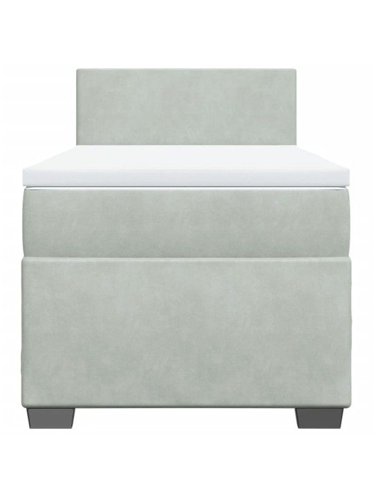 Box spring postel s matrací světle šedá 100x200 cm samet