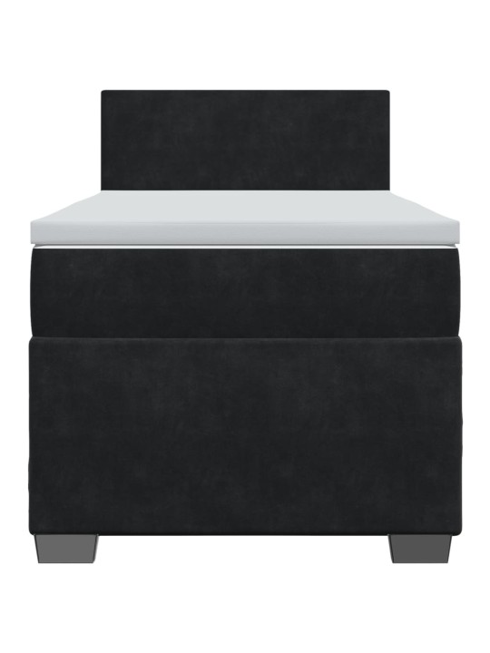 Box spring postel s matrací černá 100x200 cm samet
