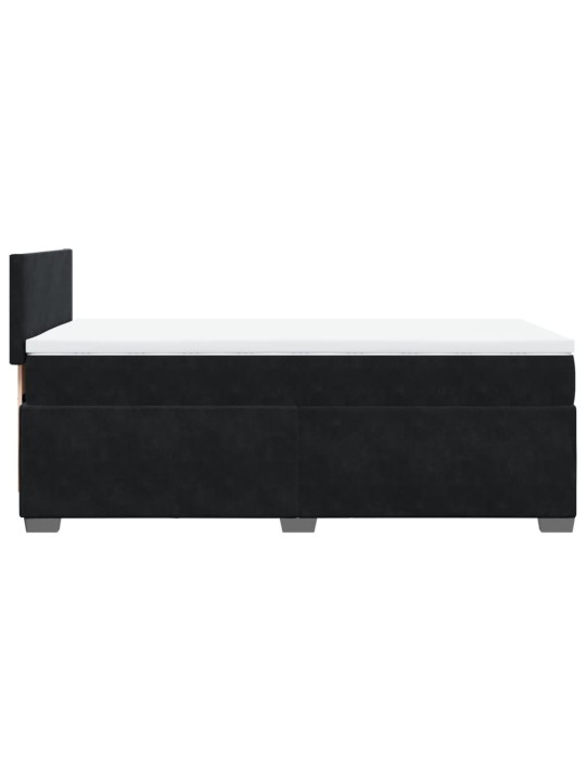 Box spring postel s matrací černá 100x200 cm samet
