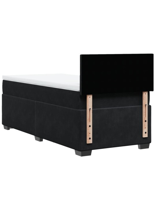 Box spring postel s matrací černá 100x200 cm samet