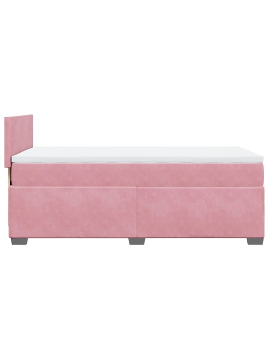 Box spring postel s matrací růžová 100x200 cm samet