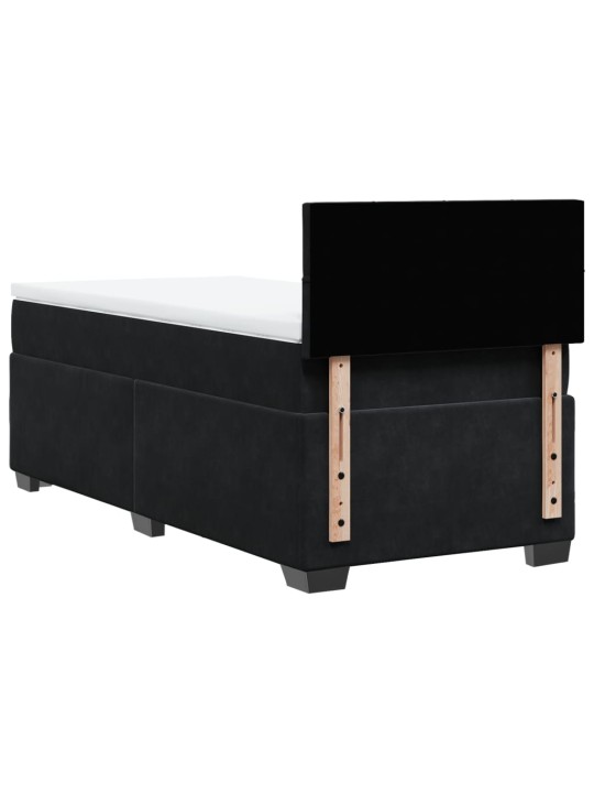 Box spring postel s matrací černá 100x200 cm samet
