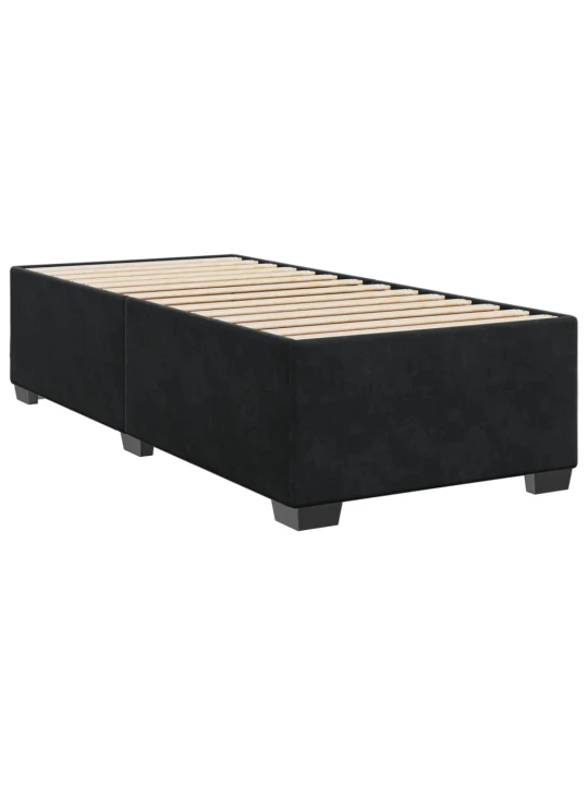 Box spring postel s matrací černá 100x200 cm samet