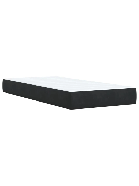 Box spring postel s matrací černá 100x200 cm samet
