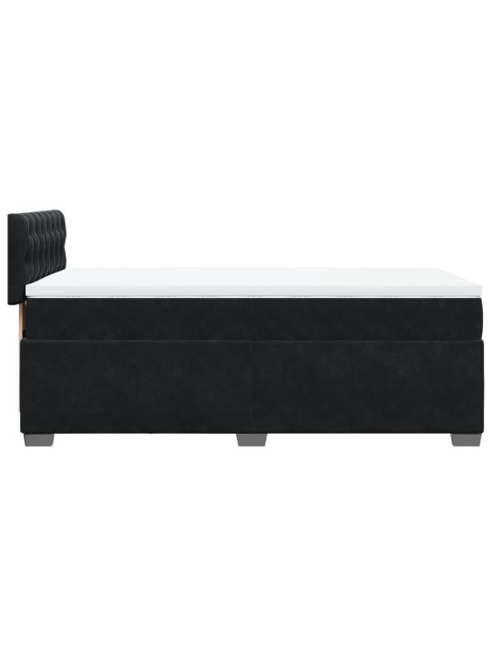 Box spring postel s matrací černá 100x200 cm samet