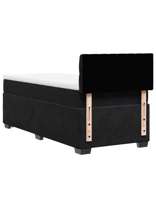 Box spring postel s matrací černá 100x200 cm samet