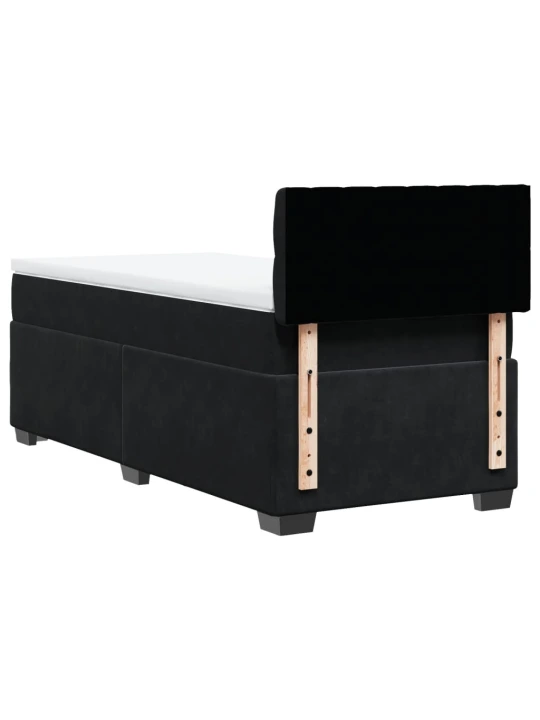 Box spring postel s matrací černá 100x200 cm samet