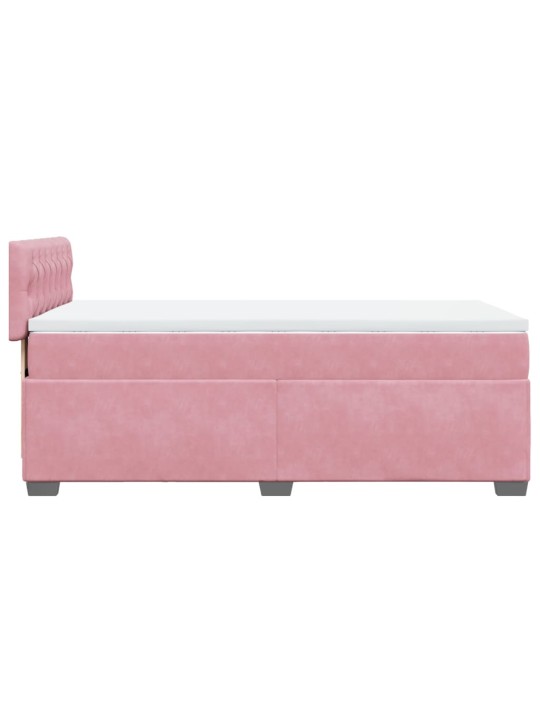 Box spring postel s matrací růžová 100x200 cm samet
