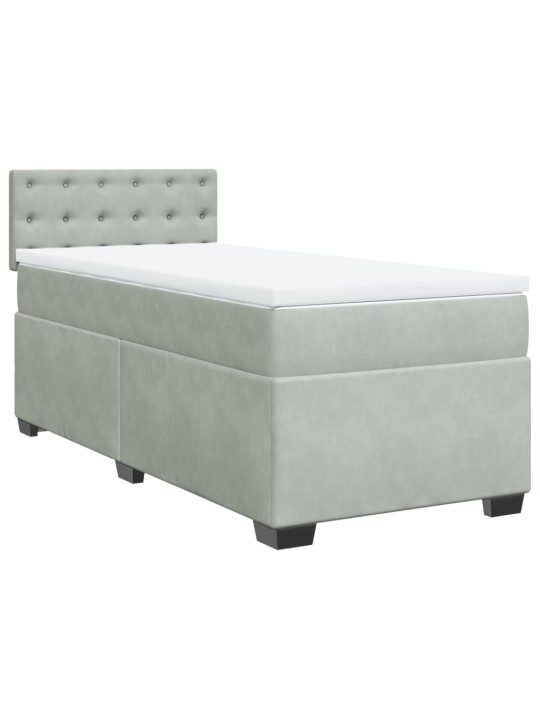 Box spring postel s matrací světle šedá 100x200 cm samet