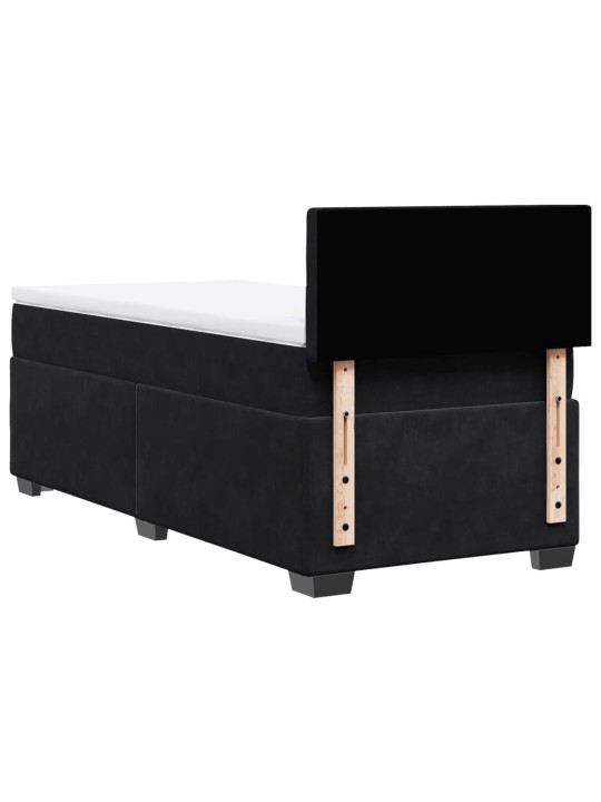 Box spring postel s matrací černá 100x200 cm samet