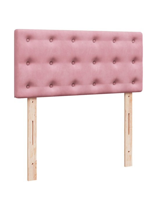 Box spring postel s matrací růžová 100x200 cm samet