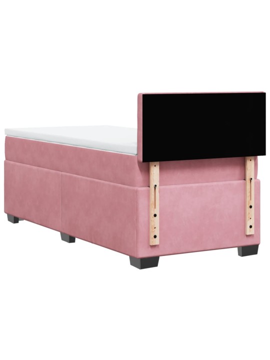 Box spring postel s matrací růžová 100x200 cm samet