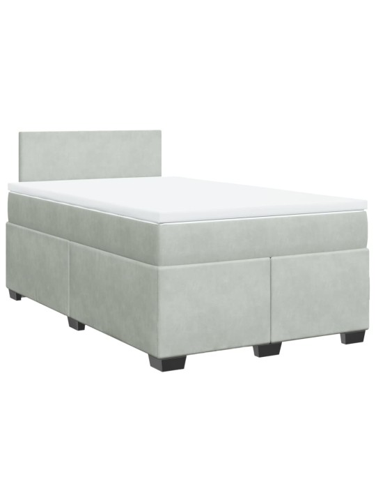 Box spring postel s matrací světle šedá 120x190 cm samet