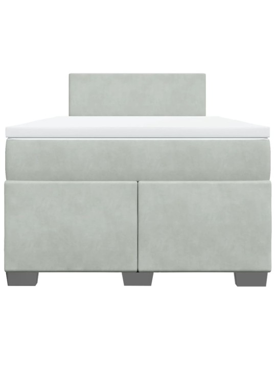 Box spring postel s matrací světle šedá 120x190 cm samet