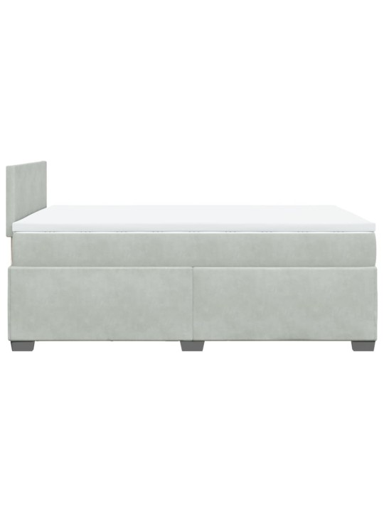 Box spring postel s matrací světle šedá 120x190 cm samet