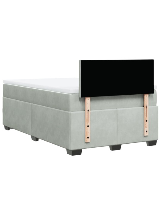 Box spring postel s matrací světle šedá 120x190 cm samet