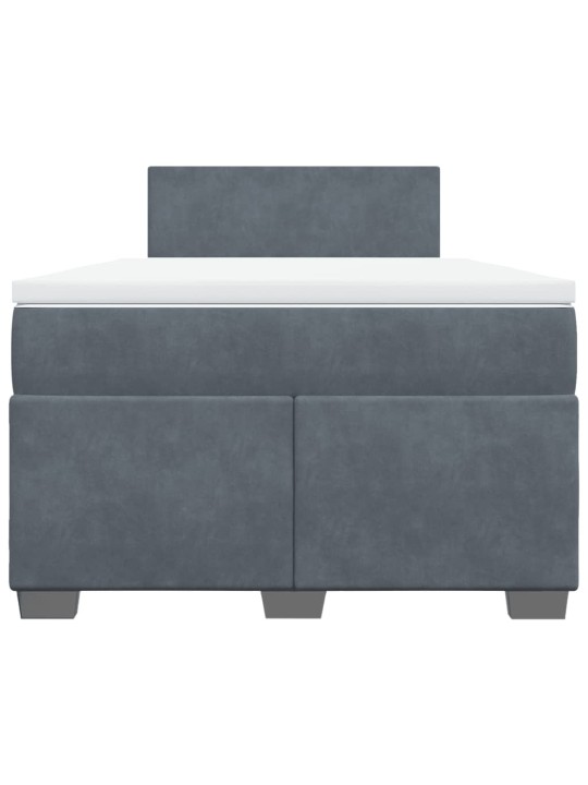 Box spring postel s matrací tmavě šedý 120x190 cm samet