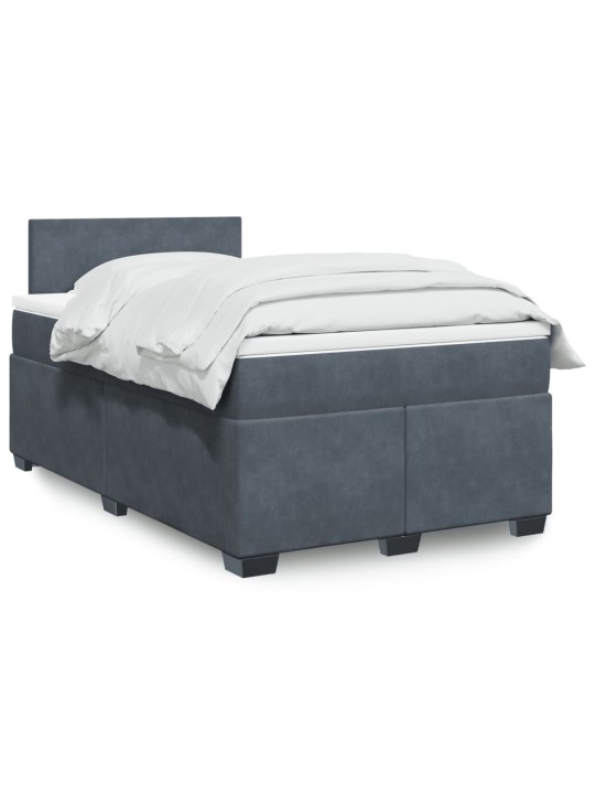 Box spring postel s matrací tmavě šedý 120x190 cm samet