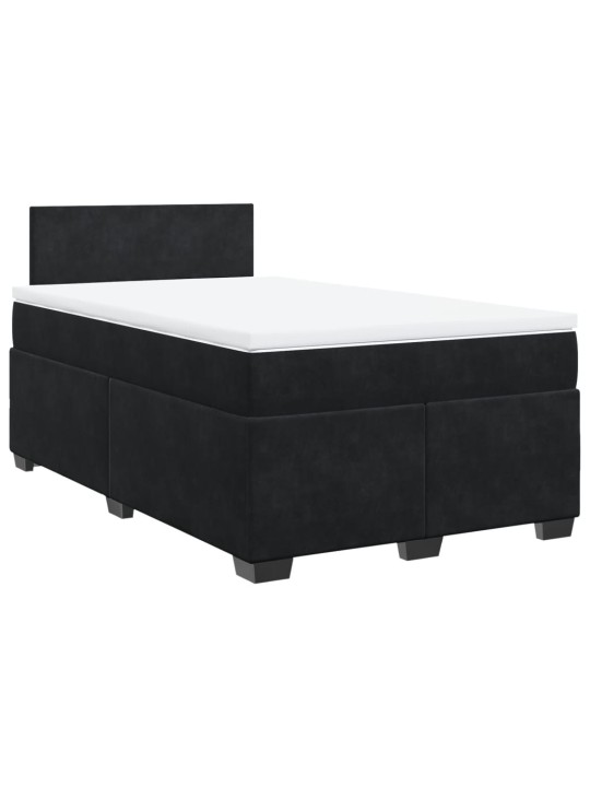 Box spring postel s matrací černá 120 x 190 cm samet