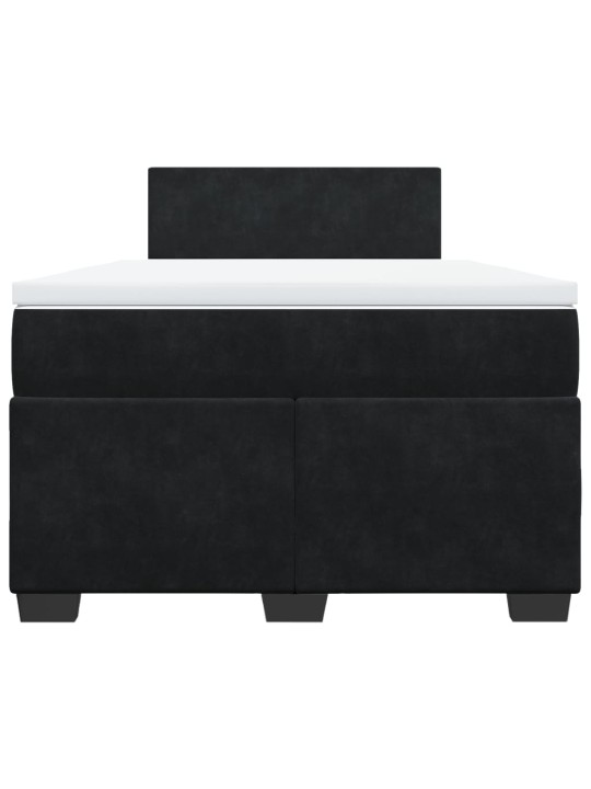 Box spring postel s matrací černá 120 x 190 cm samet