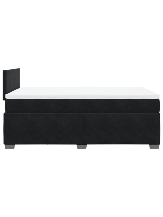 Box spring postel s matrací černá 120 x 190 cm samet