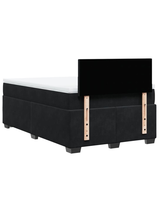 Box spring postel s matrací černá 120 x 190 cm samet