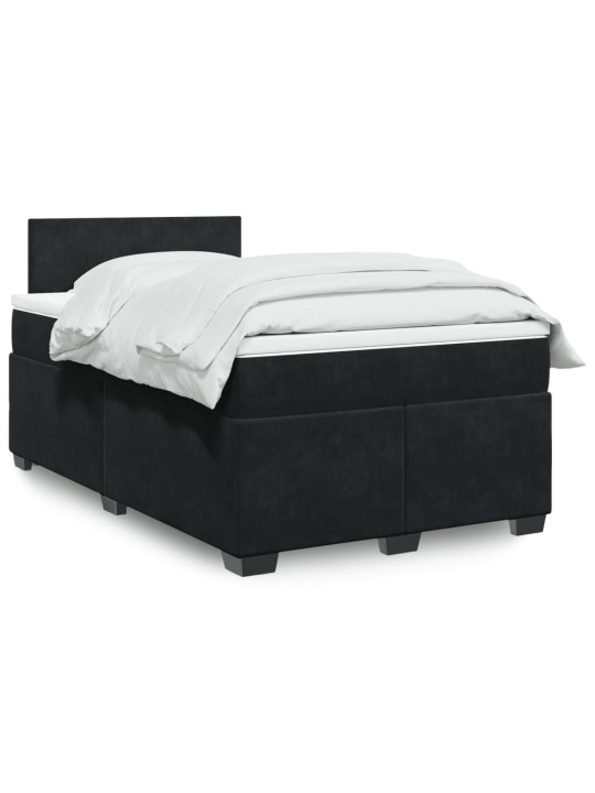 Box spring postel s matrací černá 120 x 190 cm samet