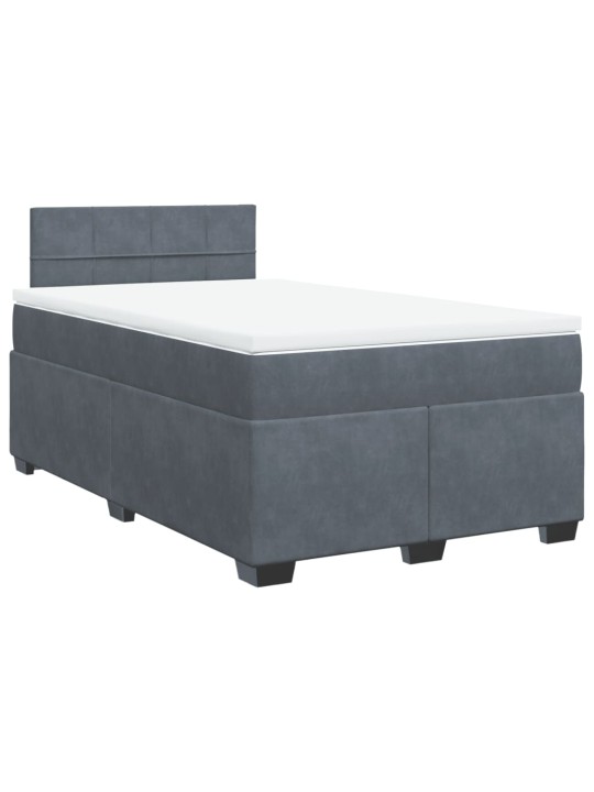 Box spring postel s matrací tmavě šedý 120x190 cm samet